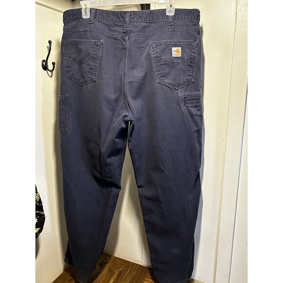 Carhartt FR Flame Resistant CAT 2 Pants Mens 42x34 Navy Blue loose fit FRB159 - Picture 5 of 12